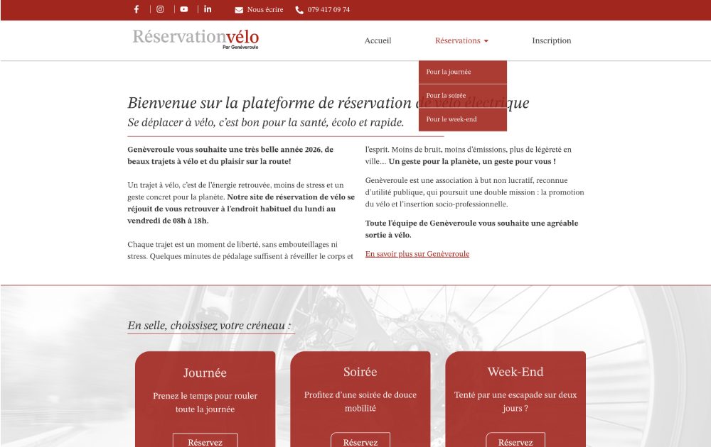 Réservation Vélo, réalisation Communicactiv